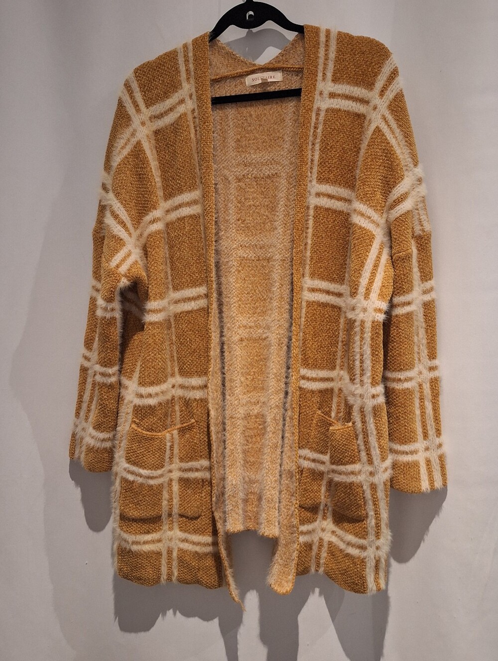 Solitaire Women's Golden Heathered Knit Cardigan